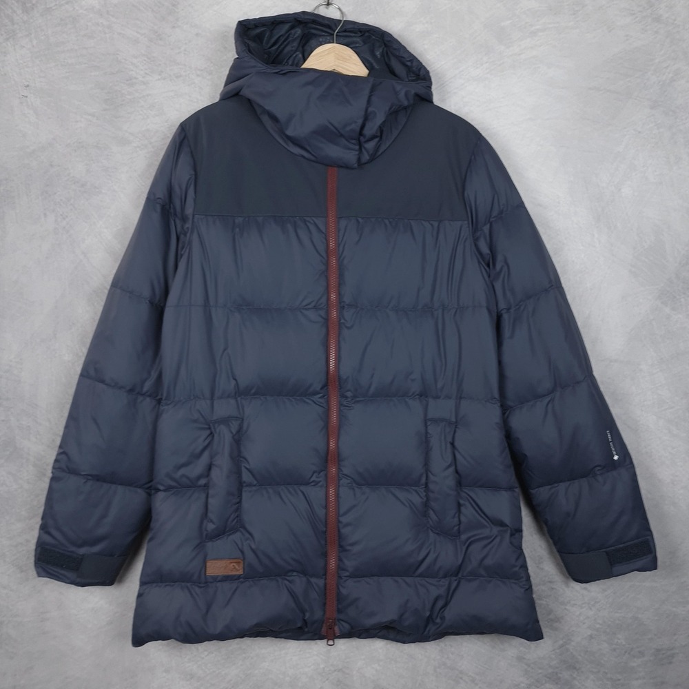 Flylow Down Jacket Womens Large Blue Pertex Hooded 800 Down Kenzie Puffer